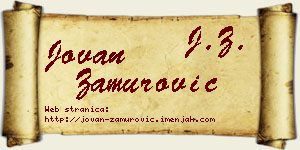 Jovan Zamurović vizit kartica